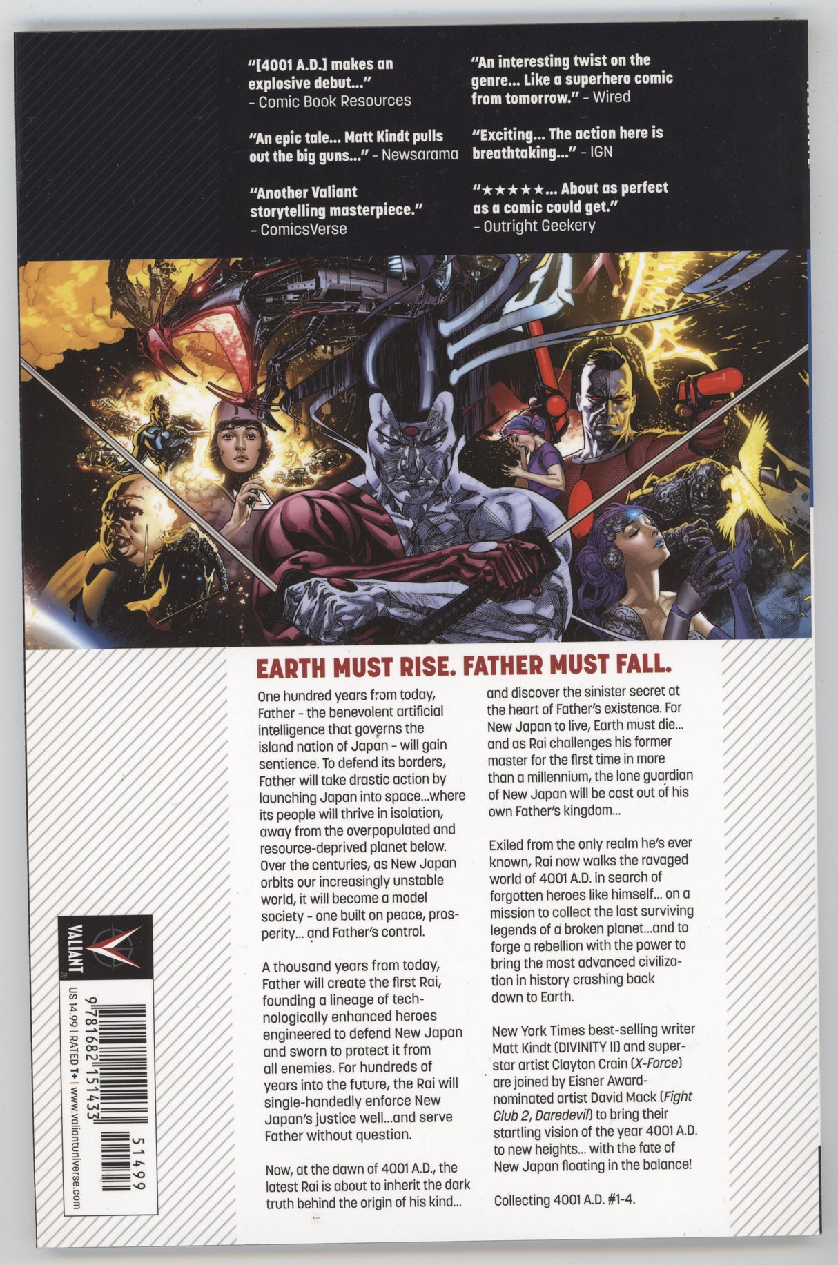 4001 AD TPB Valiant 2016 NM- Clayton Crain David Mack Matt Kindt