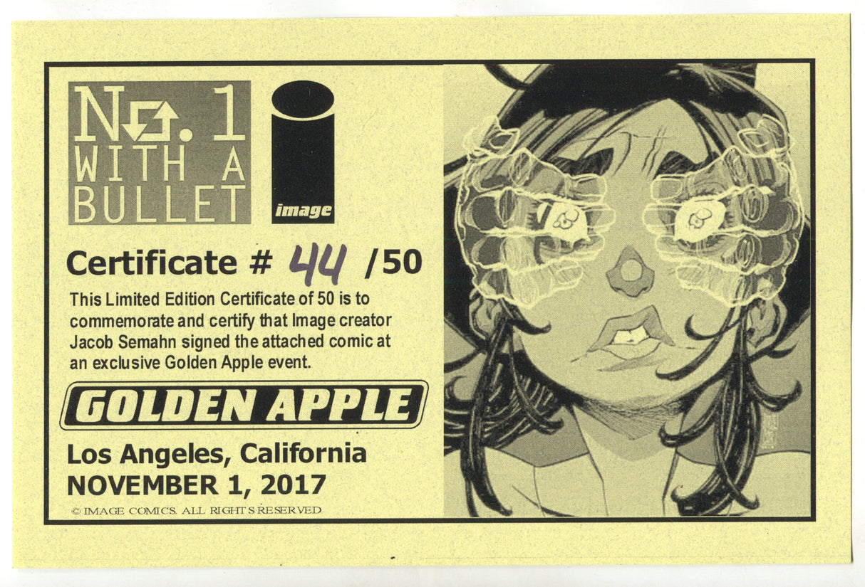 No. 1 With A Bullet 1 Image 2017 NM Signed Jacob Semahn Golden Apple Comics LTD 50