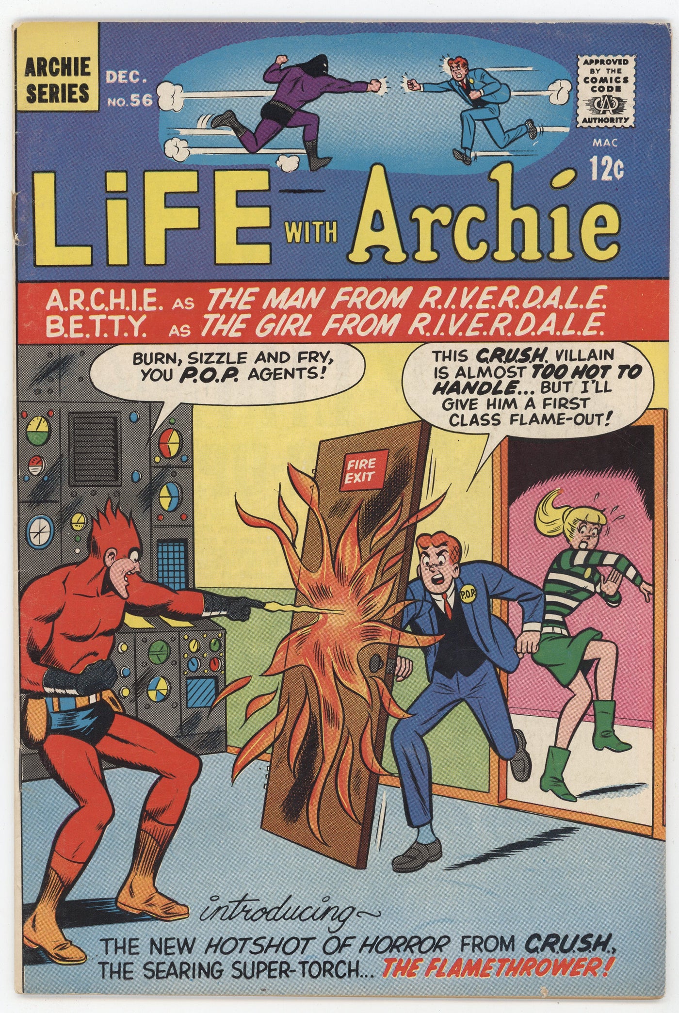 Life With Archie 56 Archie 1966 GD VG Betty Veronica Jughead Secret Agents Man From Uncle