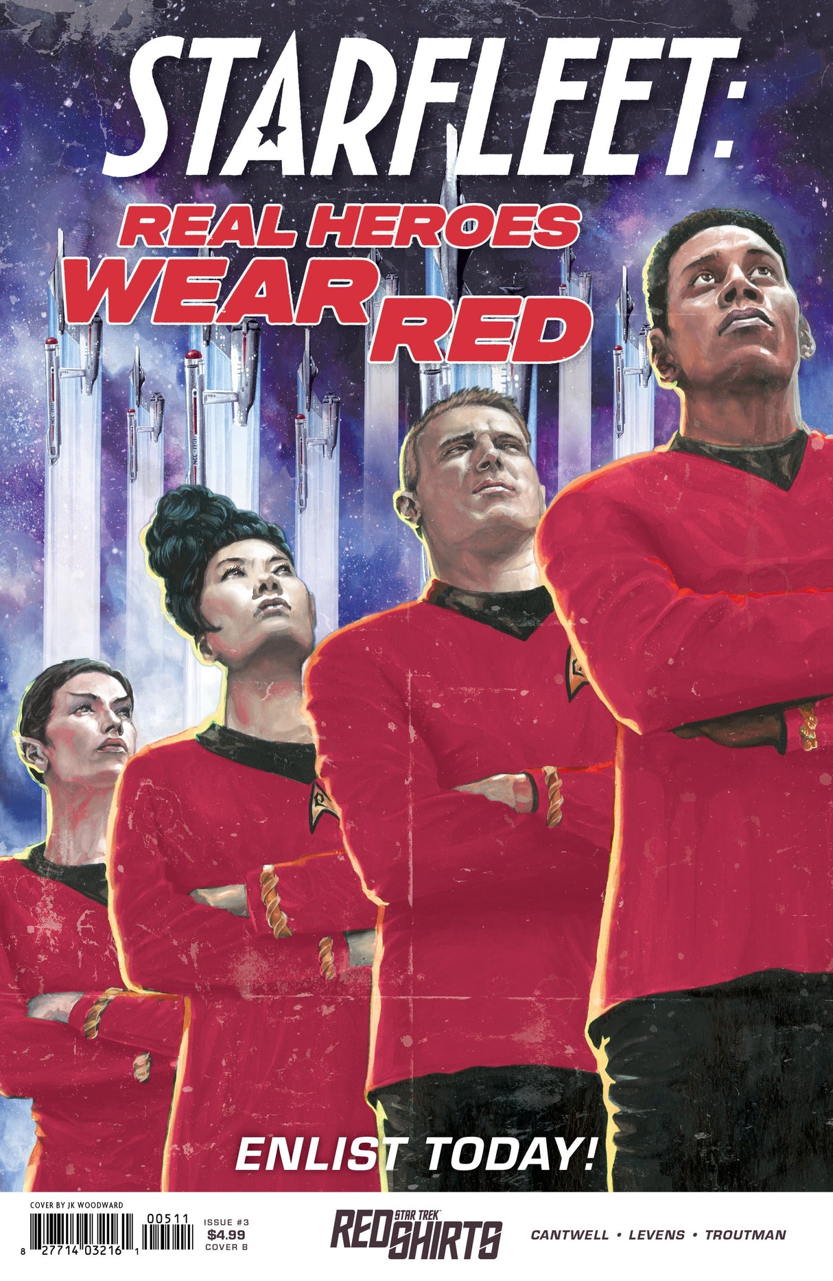 Star Trek Red Shirts #3 B JK Woodward Federation Recruitment (10/01/2025) Idw