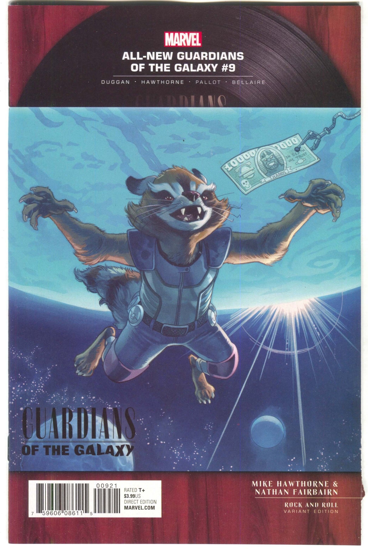 All New Guardians Of The Galaxy 9 B Marvel 2017 NM 1:5 Mike Hawthrone Nirvana Nevermind Variant