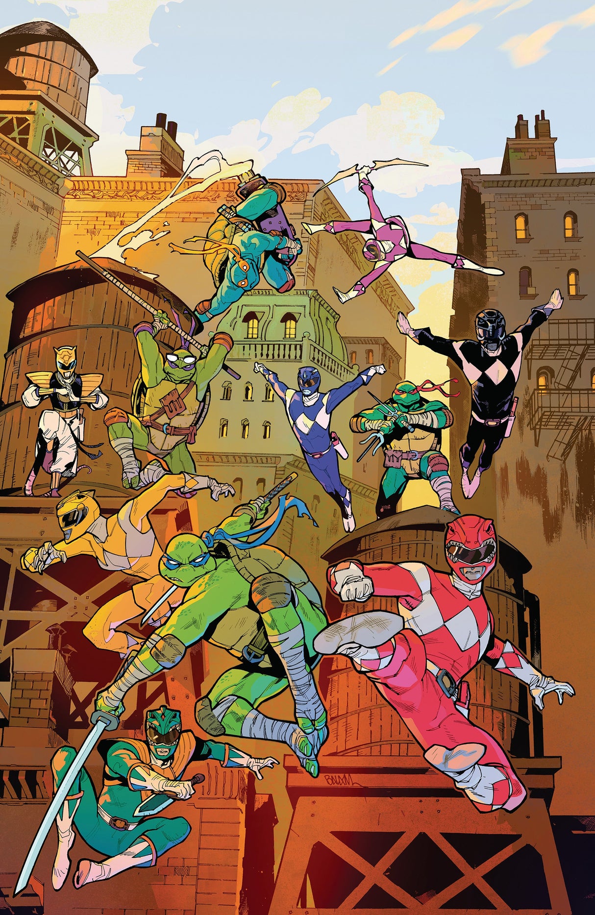 Mighty Morphin Power Rangers Teenage Mutant Ninja Turtles Iii #5 H 1:100 Virgin Foil Balam (03/18/2026) Boom