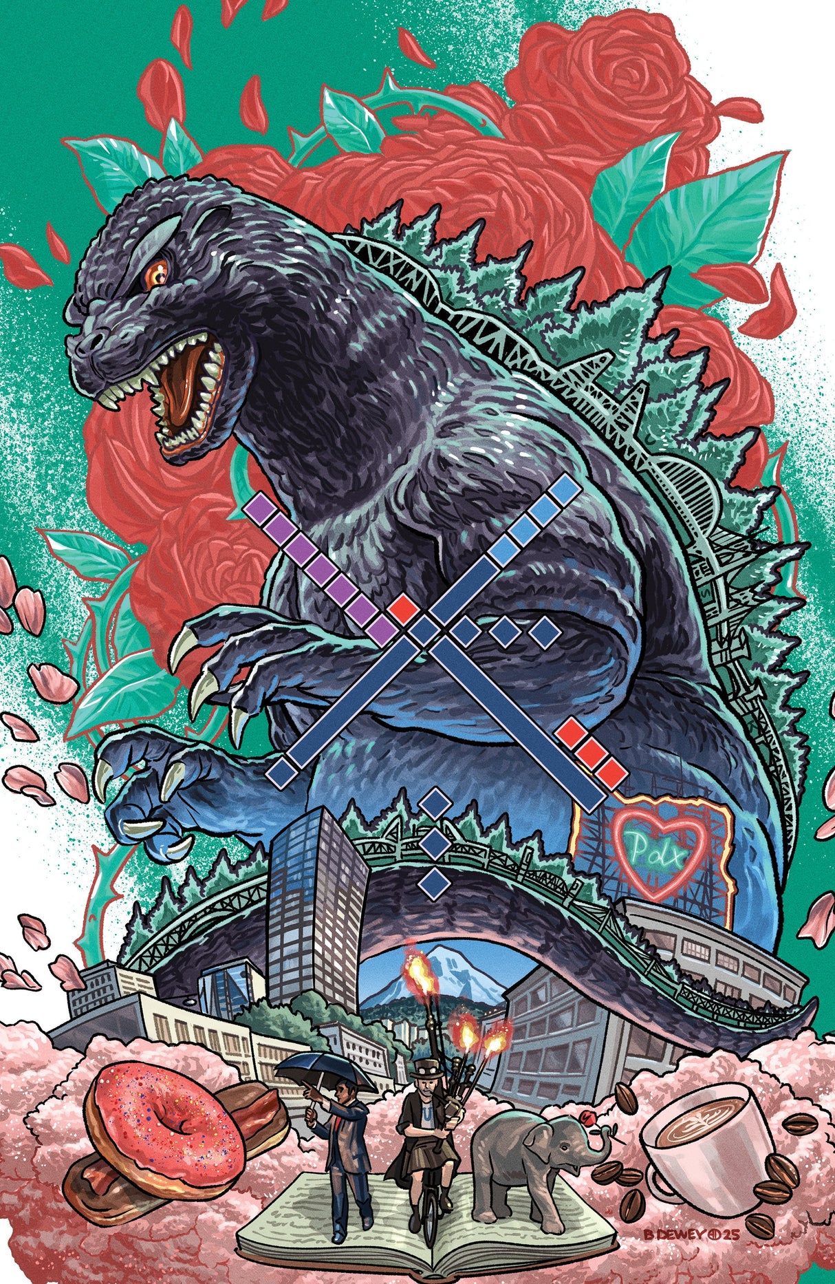 Godzilla Vs. America Portland C 1:25 Dewey Virgin (03/11/2026) Idw