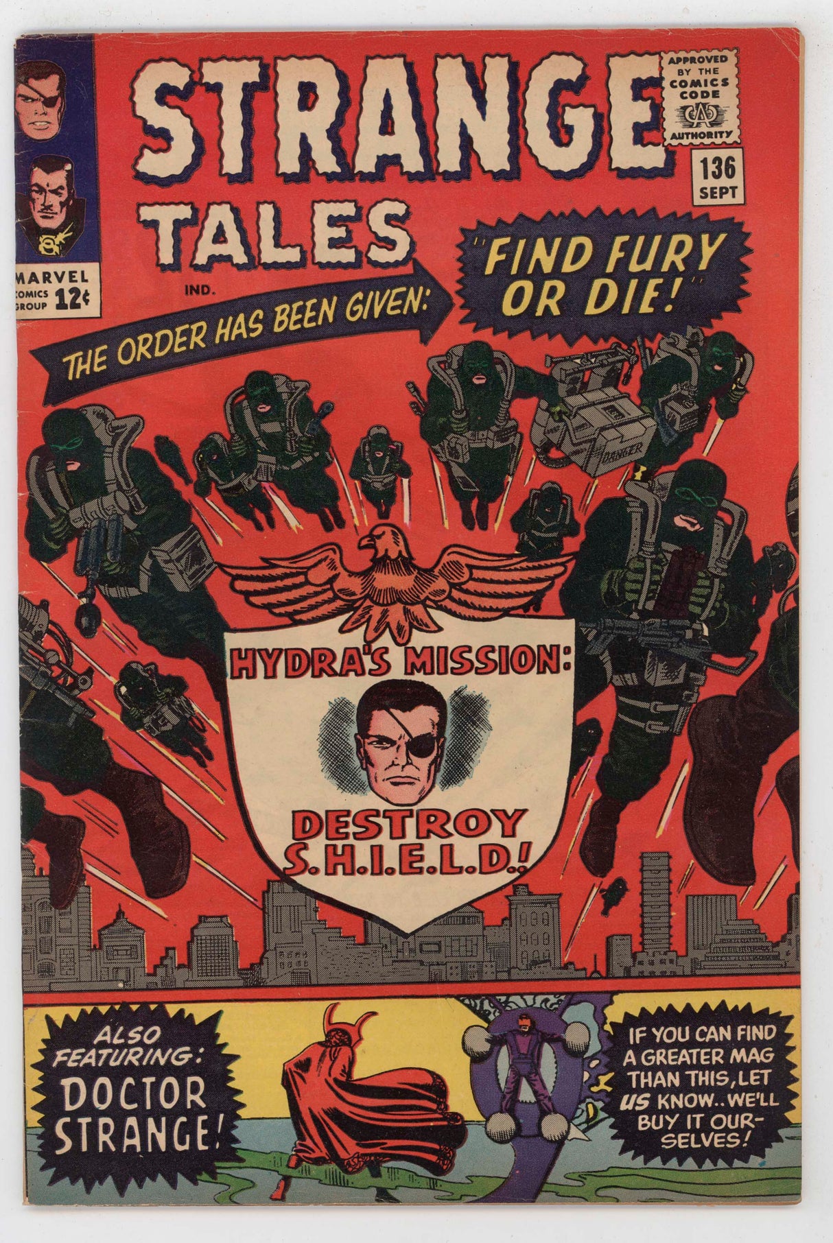 Strange Tales 136 Marvel 1965 FN Doctor Strange Nick Fury Hydra