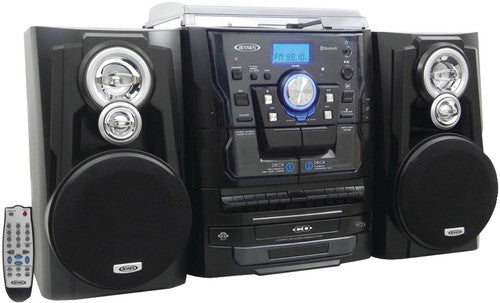 Jensen Jmc1250 Bluetooth Turntable Music Entertainment System CD Cassette AM/FM Radio Black