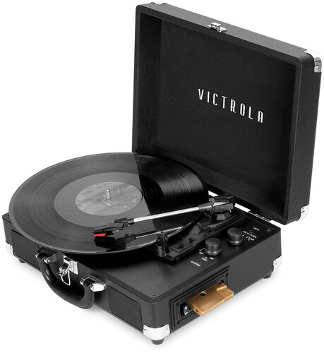 Victrola Vinyl Suitcase Turntable with Cassette Black (VSC-500BTC-BLK) - Turntable