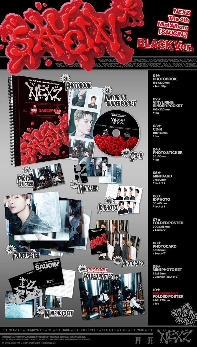 Nexz - [PRE-ORDER] 4th Mini Album Saucin' [Black Ver.] [Limited