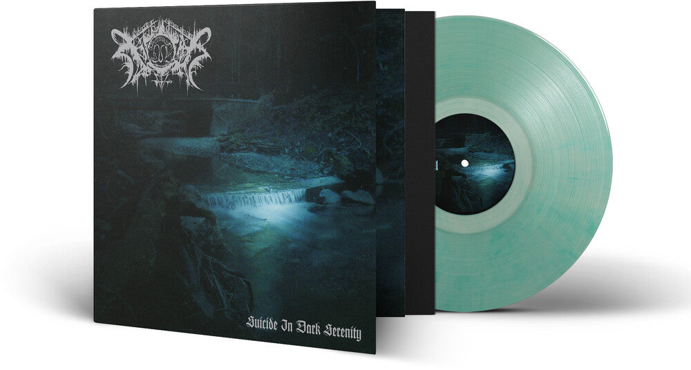 the album cover for Xasthur - Suicide In Dark Serenity - Transparent Mint Marble