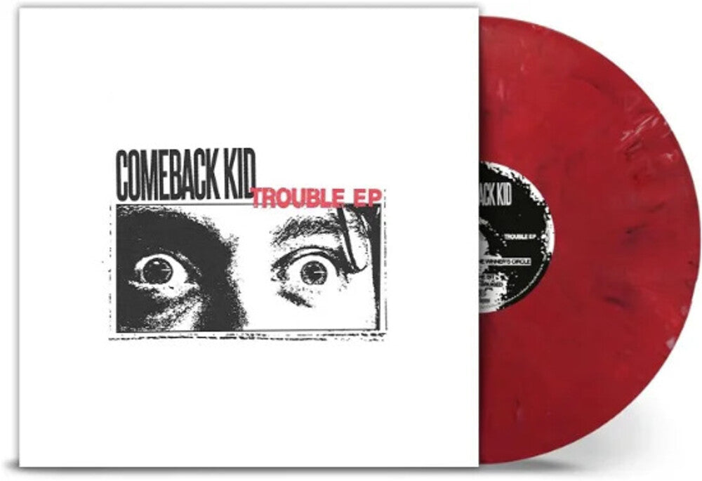 the album cover for Comeback Kid - Trouble - Marbled White, Black & Transparent Red Colored Vinyl