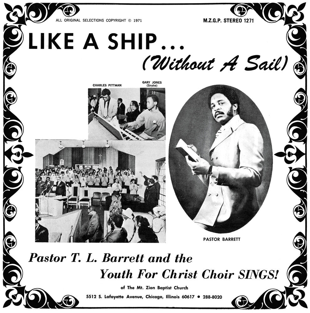 the album cover for Pastor Barrett T.L. / Youth For Christ Choir - Like A Ship (Without A Sail)