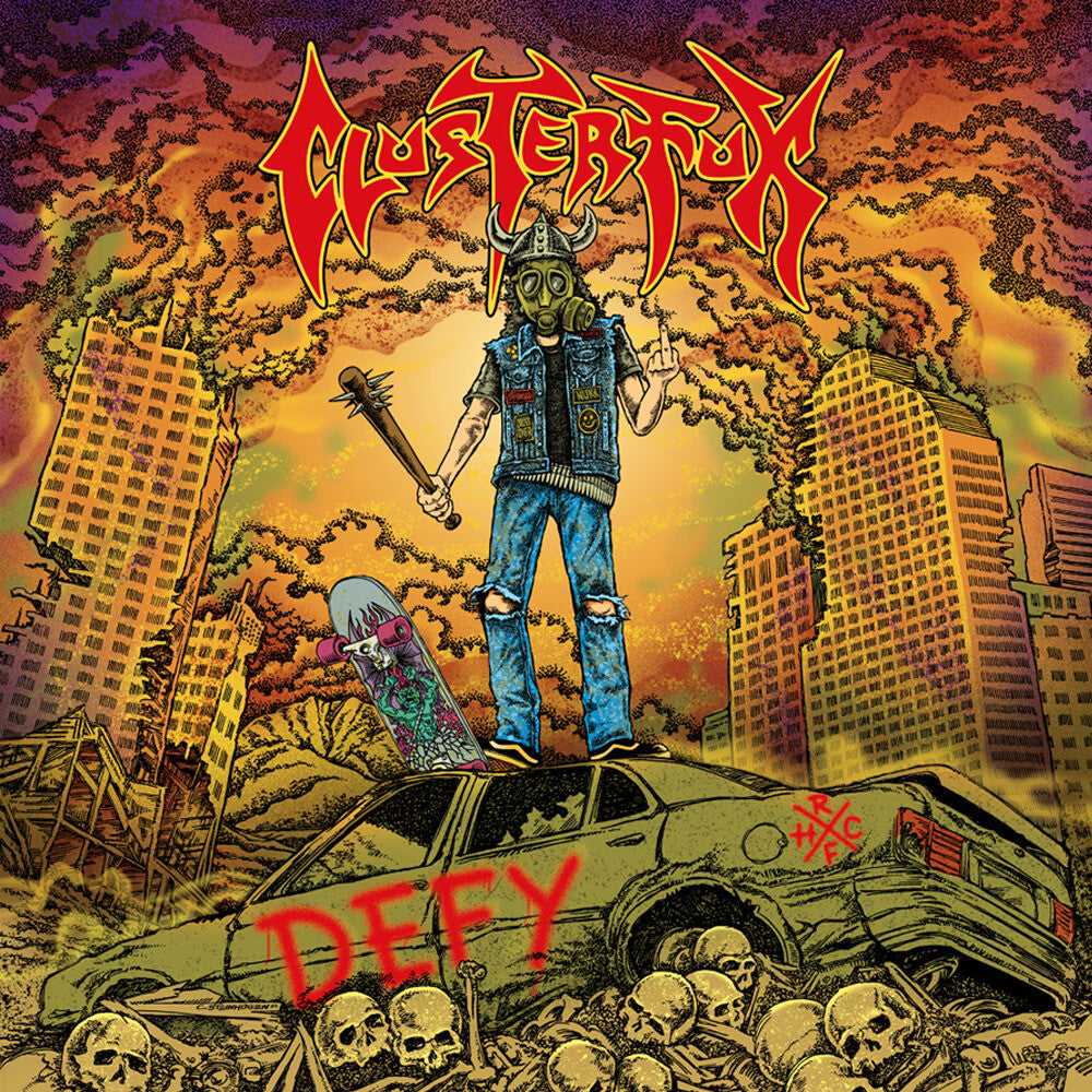 the album cover for Clusterfux - Defy