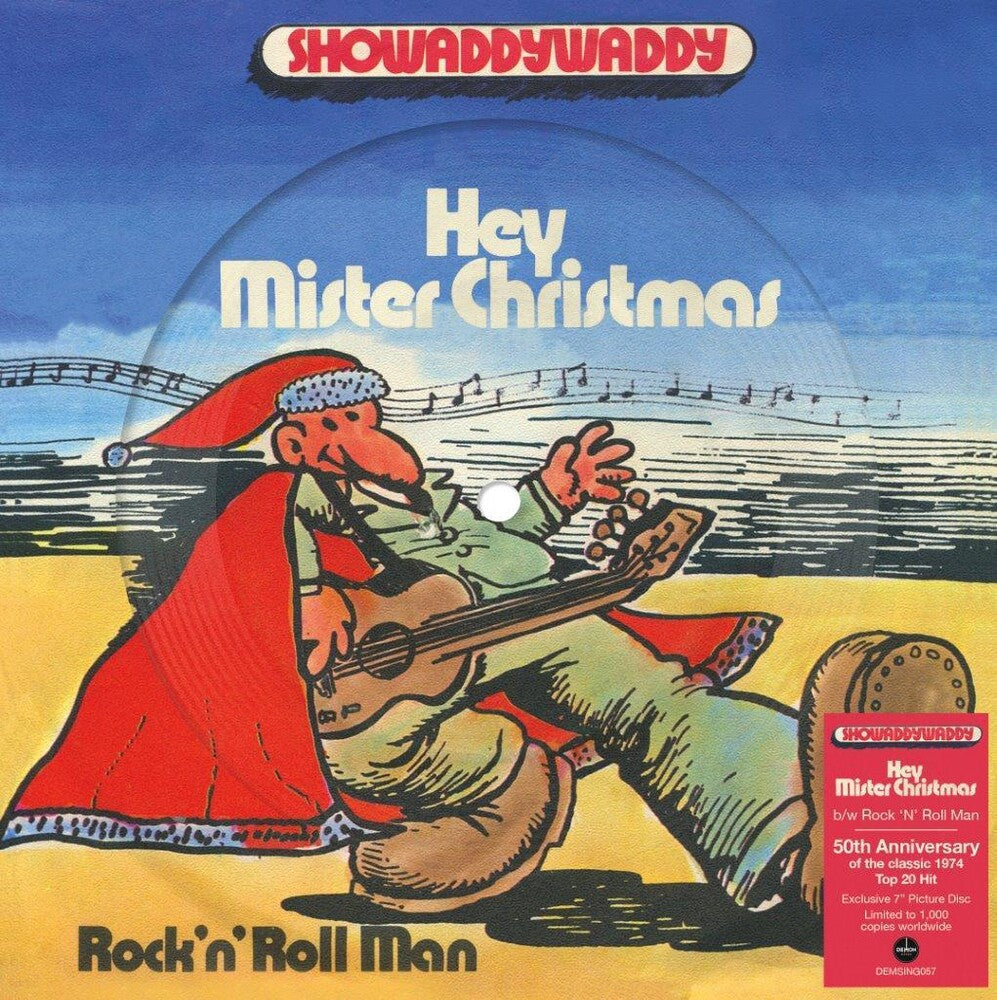 the album cover for Showaddywaddy - Hey Mister Christmas (Pict) (Uk)