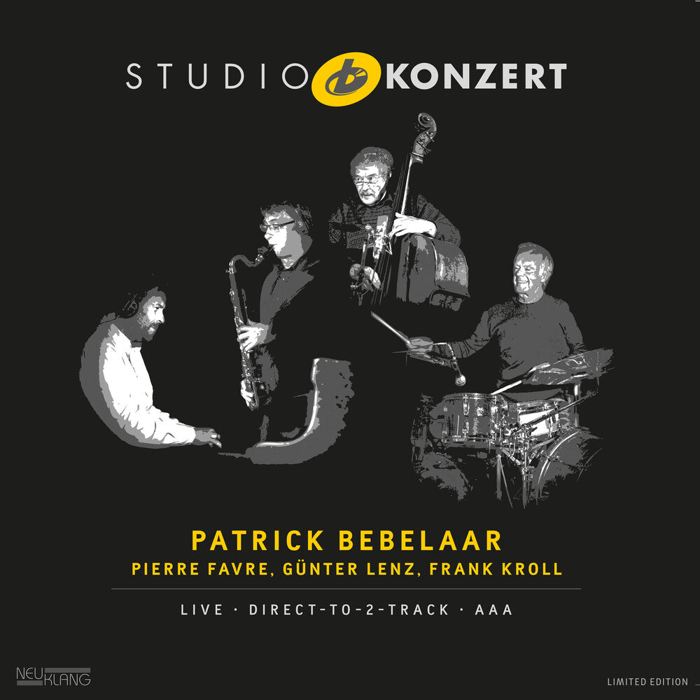 the album cover for Patrick Bebelaar / Favre,Pierre / Lenz,Gunter - Studio Konzert