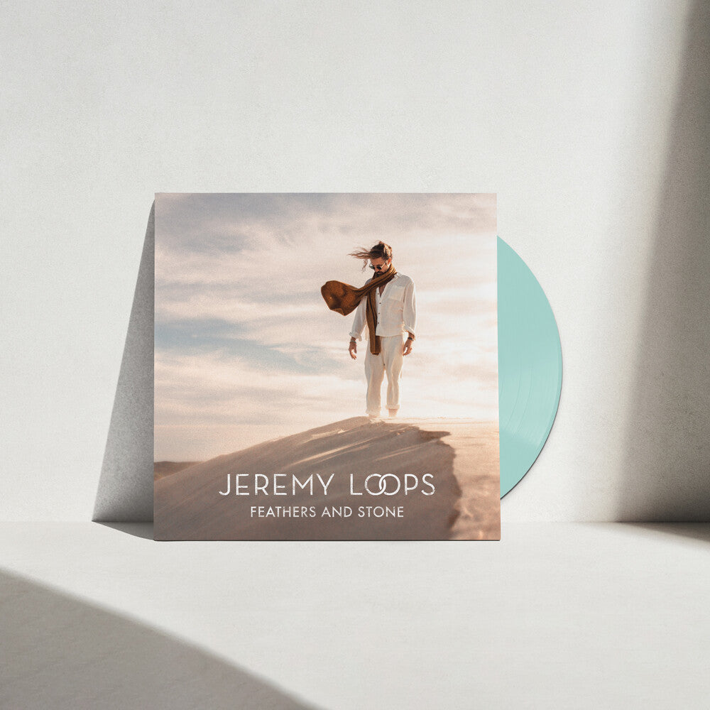 the album cover for Loops, Jeremy - Feathers and Stone (IEX) Black/Green