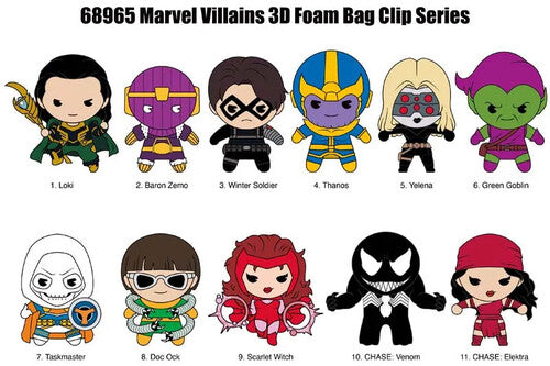 Marvel Villains 3d Foam Bag Clip - Marvel Villains 3d Foam Bag Clip - Collectibles