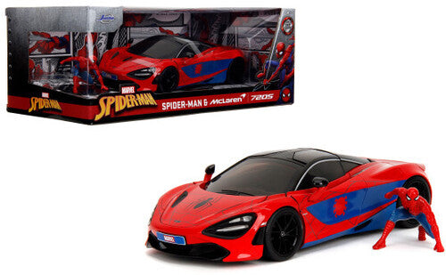 1:24 Hwr - Mclaren 720s W/spiderman (4pc) - 1:24 Hwr - Mclaren 720s W/spiderman (4pc) - Collectibles