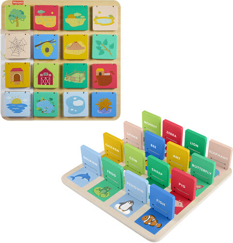 Fisher Price Wood - Wooden Lift & Reveal Flip Board - Collectibles