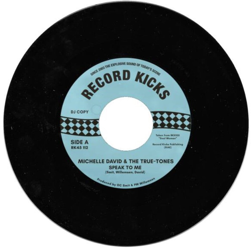 the album cover for Michelle David & True-Tones - Speak To Me / Running