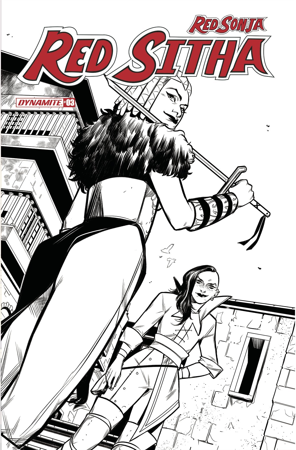 Red Sonja Red Sitha #3 F 1:10 Valentina Pinti B&W Variant (07/06/2022) Dynamite