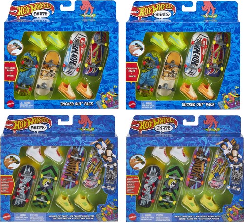 Hot Wheels Skate Board - Hot Wheels Skate Board And Shoe 4pk 4 Piece G Asrt - Collectibles