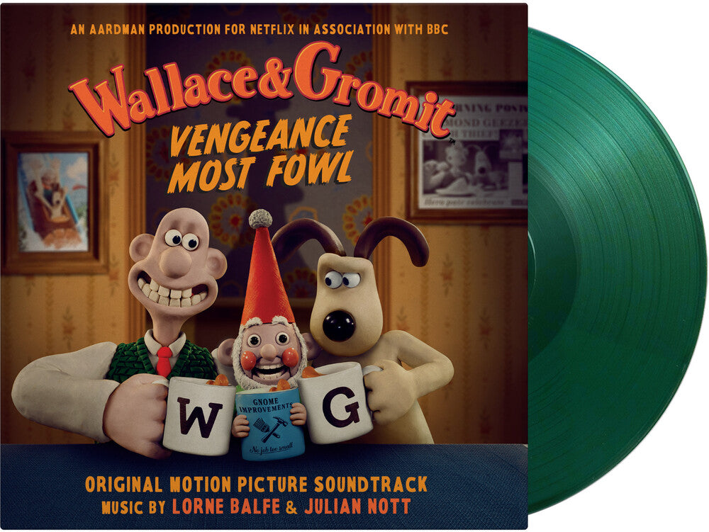 the album cover for Lorne Balfe (Colv) (Grn) (Ltd) (Ogv) - Wallace & Gromit: Vengeance Most Fowl - O.S.T.
