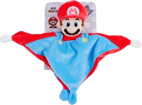 Super Mario Baby 10x10in Plush Blanket With Rattle - Super Mario Baby 10x10in Plush Blanket With Rattle - Collectibles