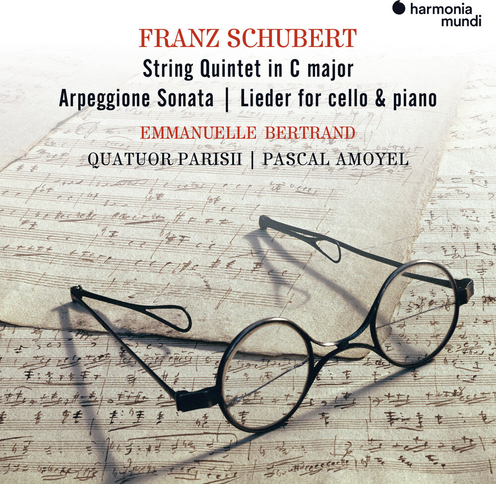 the album cover for Emmanuelle Bertrand / Amoyel,Pascal - Schubert: String Quintet, Arpeggione Sonata