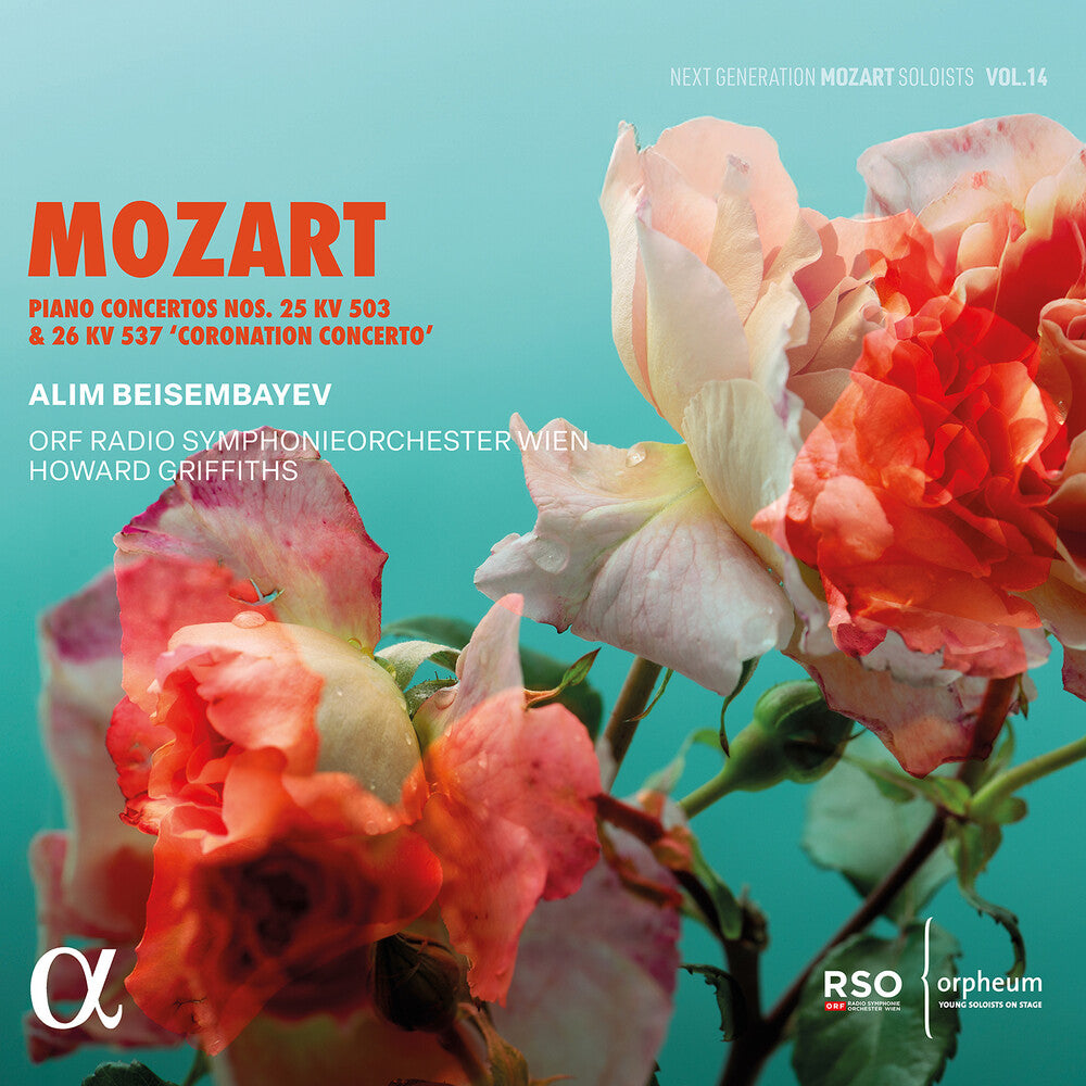 the album cover for Alim Beisembayev - Mozart: Pno Cons Nos. 25 Kv 503 & 26 Kv 537 Corona
