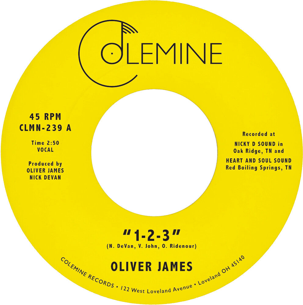 the album cover for Oliver James - 1-2-3 / Nothing Is Forever