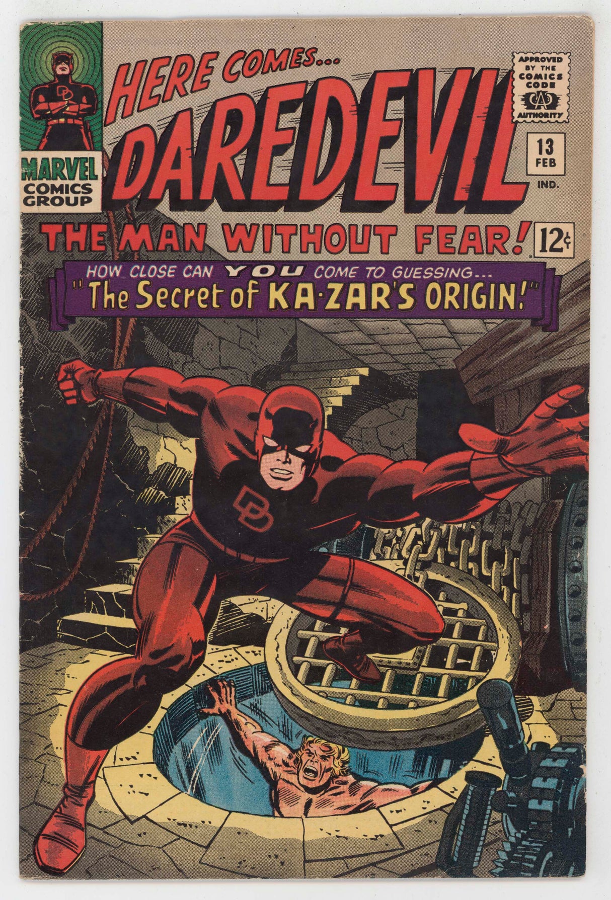 Daredevil 13 Marvel 1966 FN Ka-Zar Stan Lee Jack Kirby John Romita