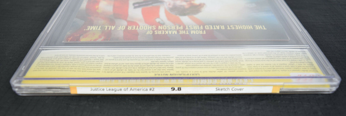 Justice League America 2 CGC SS 9.8 Signed Geoff Johns 1:100 Sketch Variant