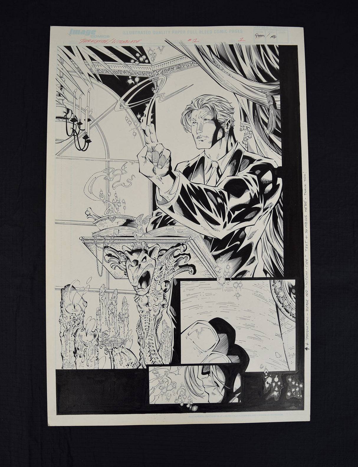 Witchblade Darkchylde 1 Image Randy Queen Splash Page Original Art Sketch