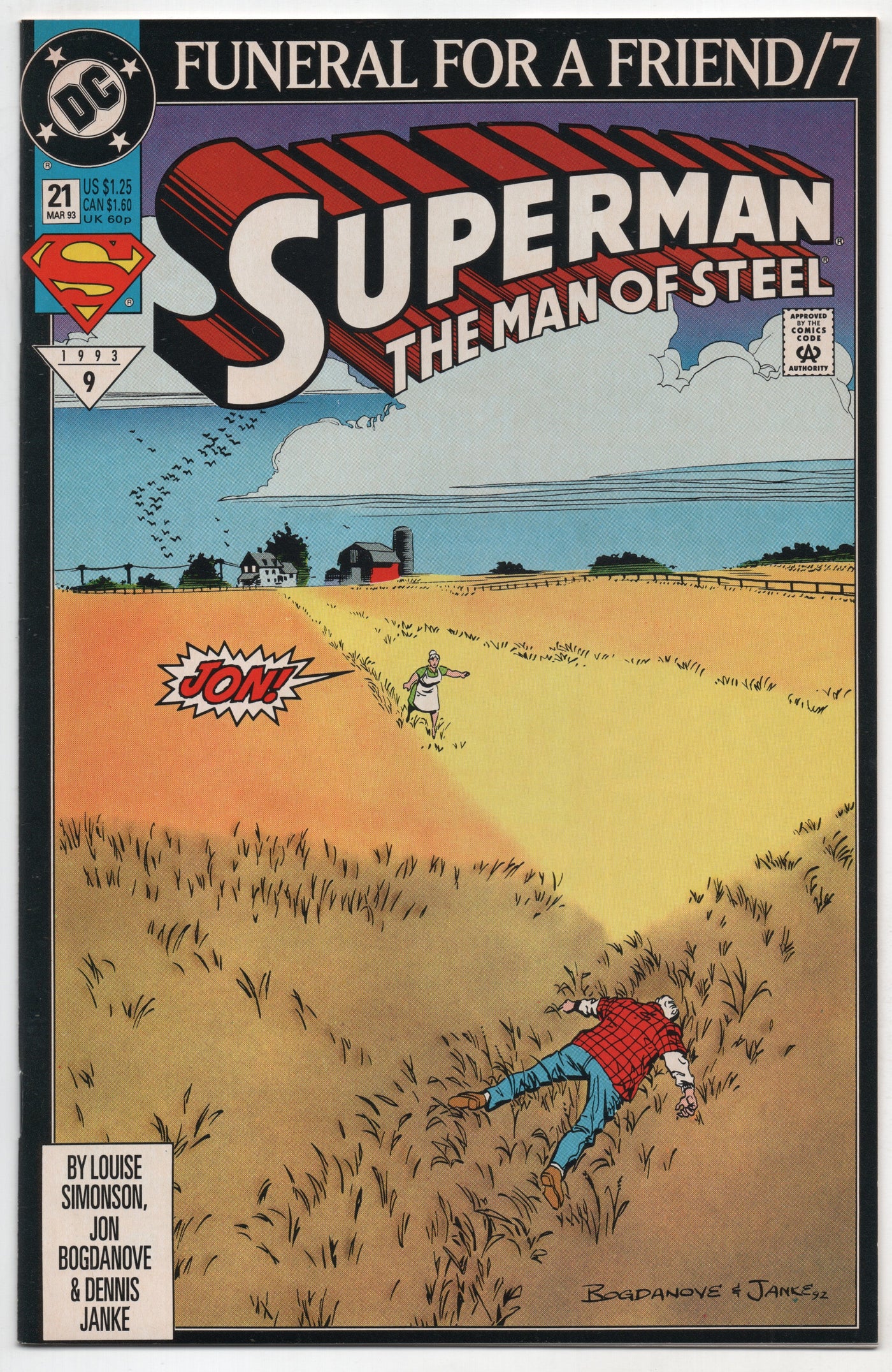 Superman Man Of Steel 21 DC 1993 NM Louise Simonson Funeral For A Friend 7