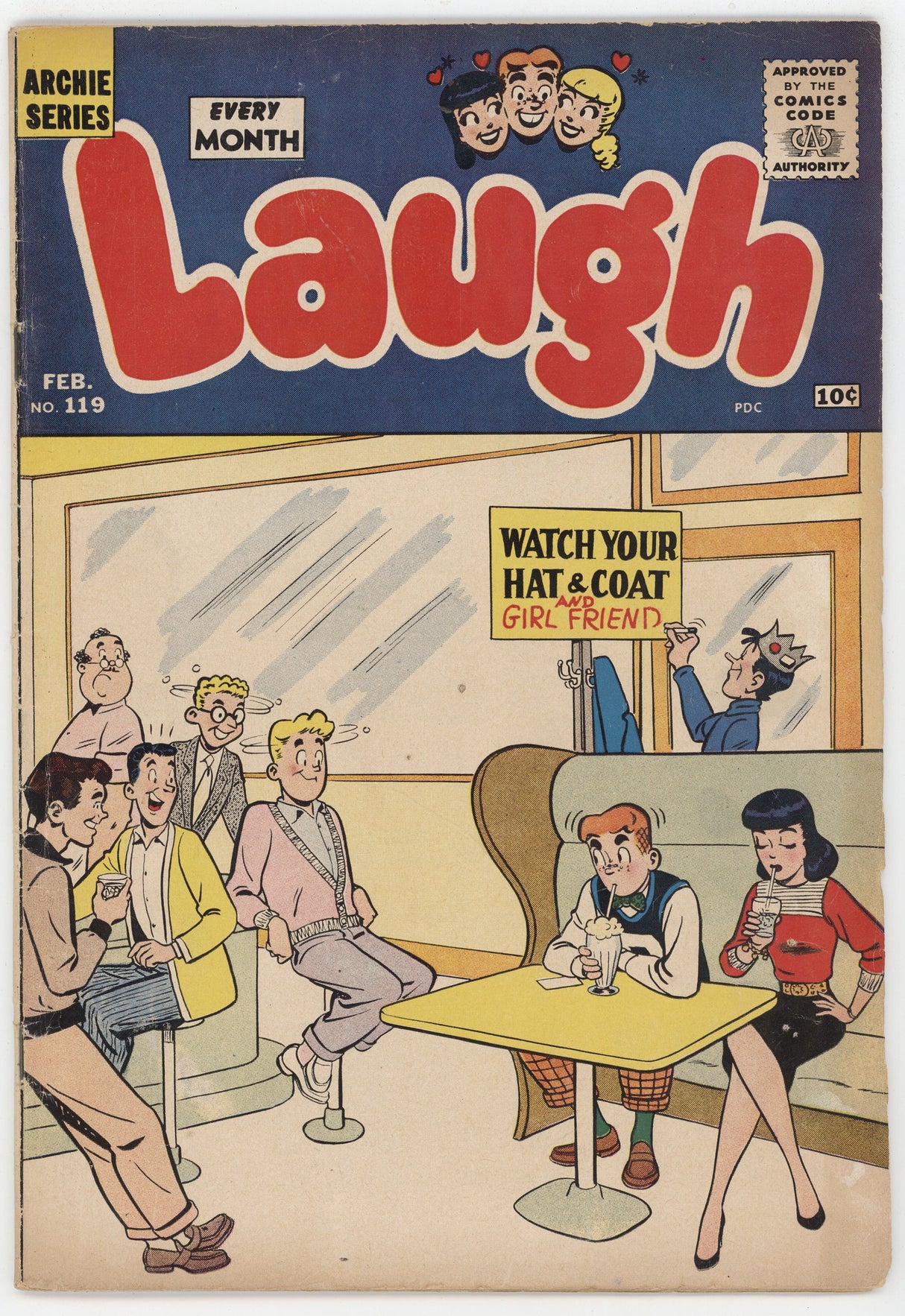 Laugh 119 Archie 1961 VG Veronica Katy Keene Cowgirl Pops Diner GGA