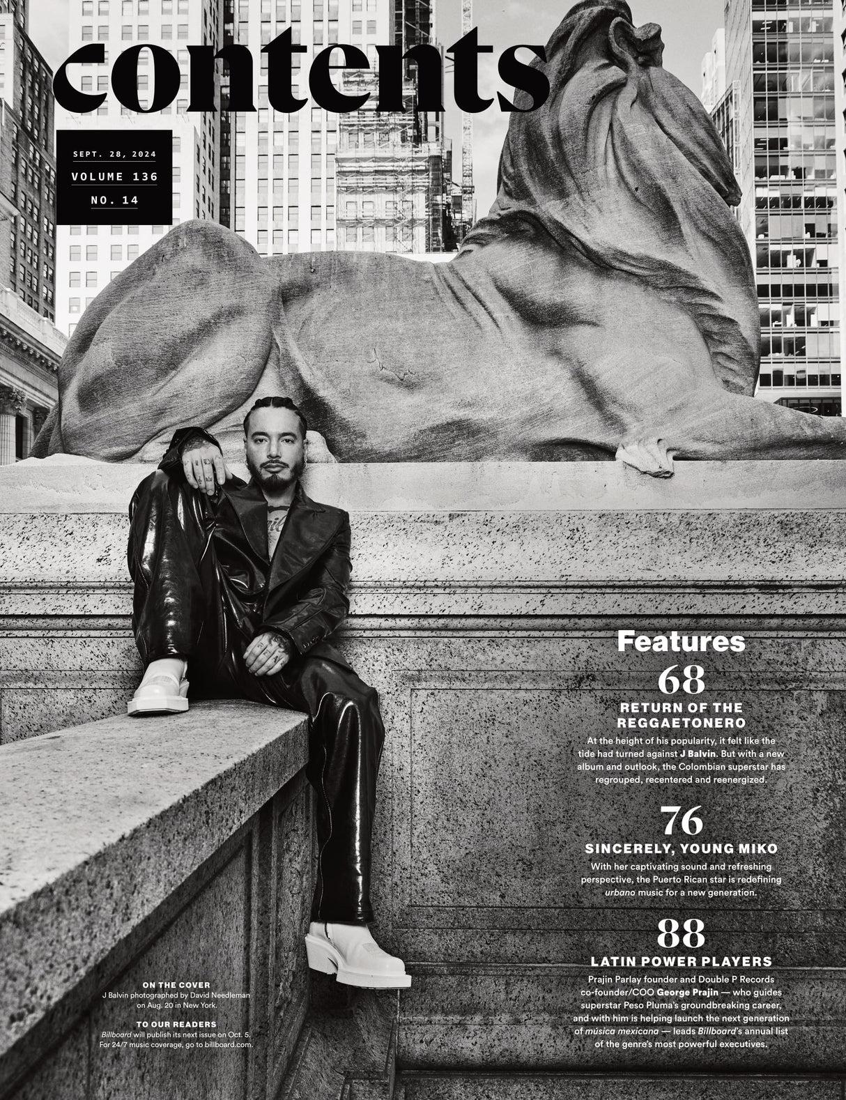 Billboard - 24.09.28 Edition: J Balvin Roars Back, Young Miko Takes Charge, Peso Pluma's Broker, Guide To Latin Music Week, Travis Scott's Days Before Rodeo, Music's Highest-Paid Executives & More!