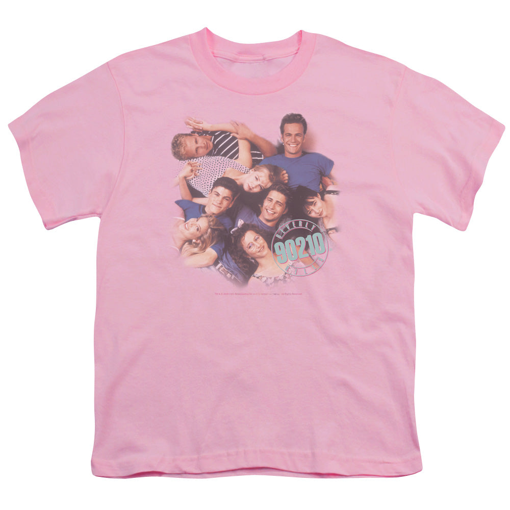 90210 Gang in Logo Kids Youth T Shirt Pink Officially Licensed