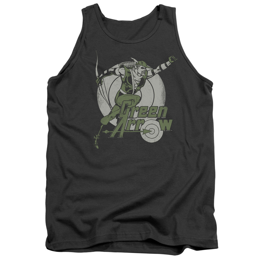 DC Comics Right on Target Mens Tank Top Shirt Charcoal Officially Licensed
