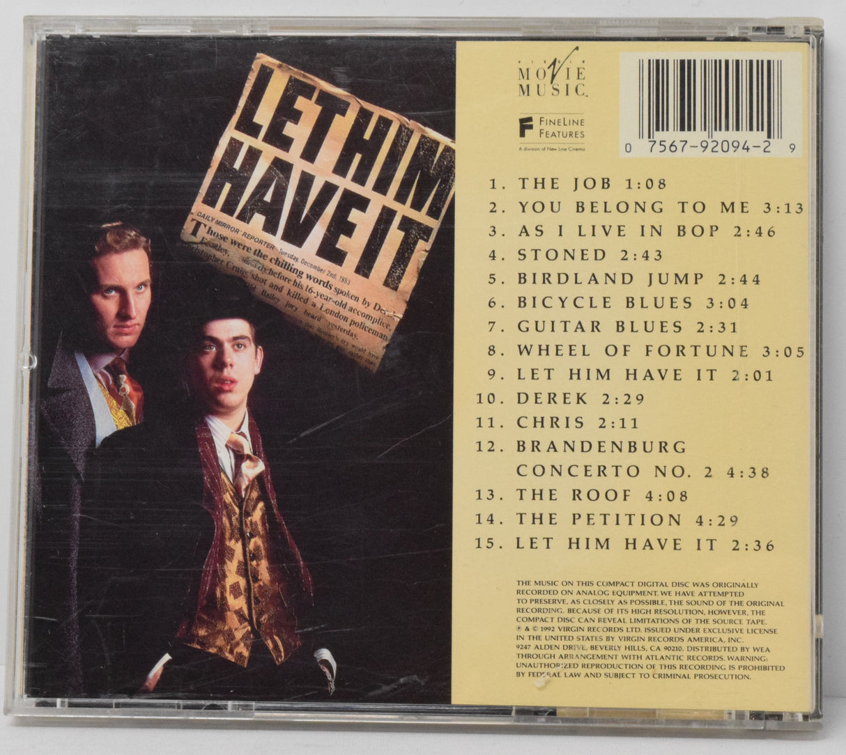Let Him Have It Soundtrack CD Michael Kamen Fine Line