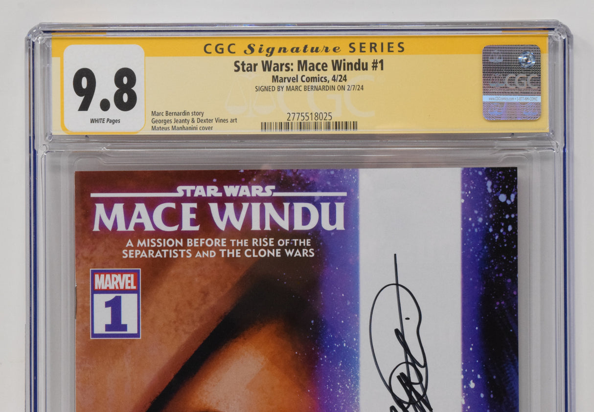 Star Wars Mace Windu #1 A Mateus Manhanini SIGNED Marc Bernardin (02/07/2024) Marvel