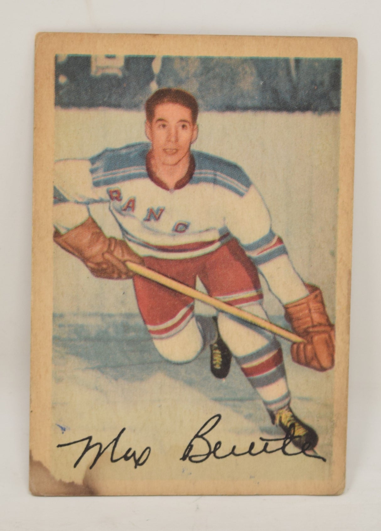 Max Bentley Hockey Card Parkhurst 1953 1954 New York Rangers 55