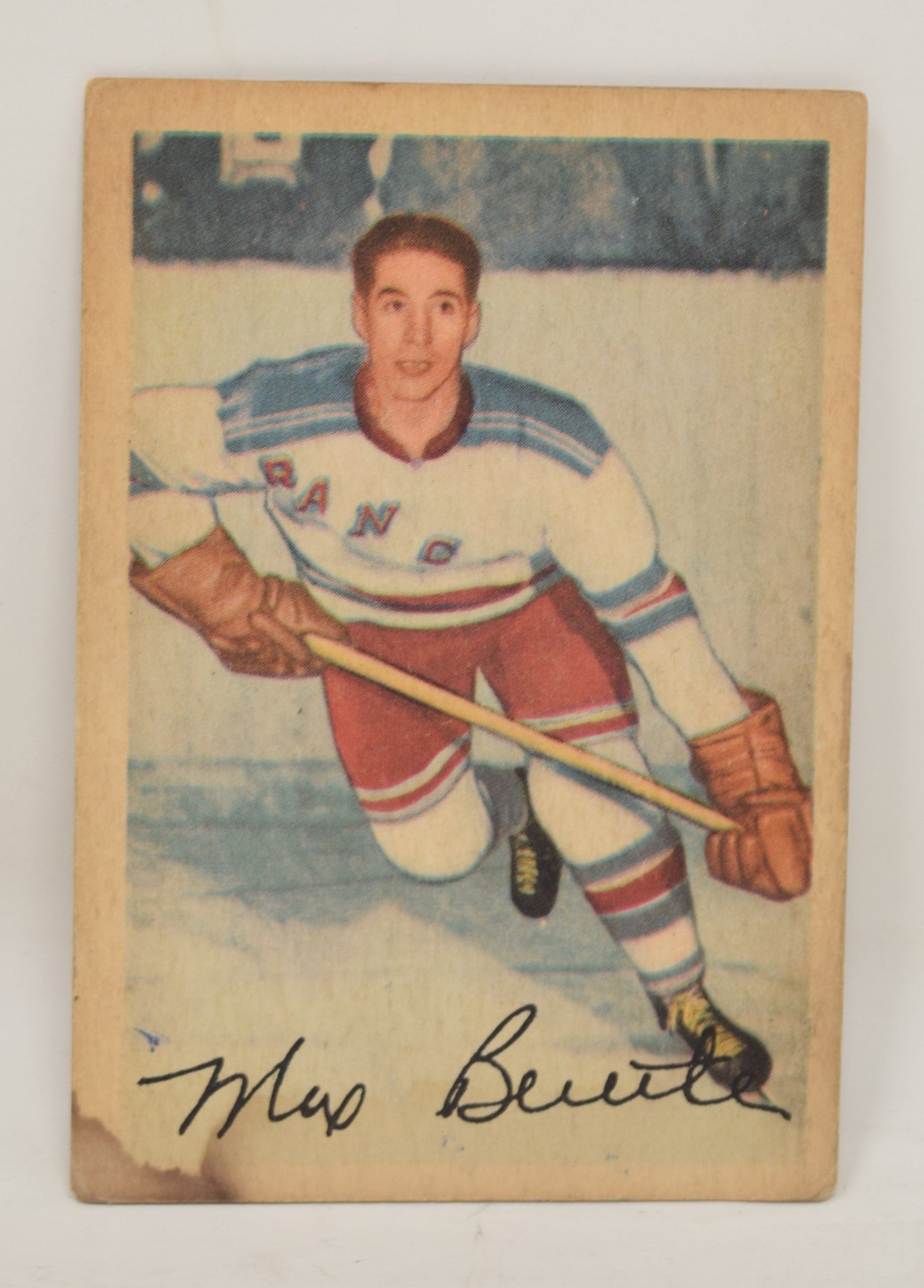 Max Bentley Hockey Card Parkhurst 1953 1954 New York Rangers 55