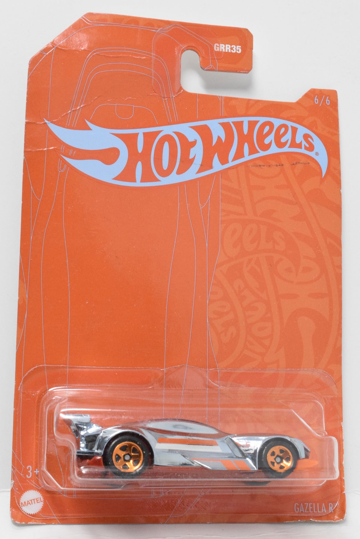 Hot Wheels Gazella R Silver Orange DieCast Car 6/6 New