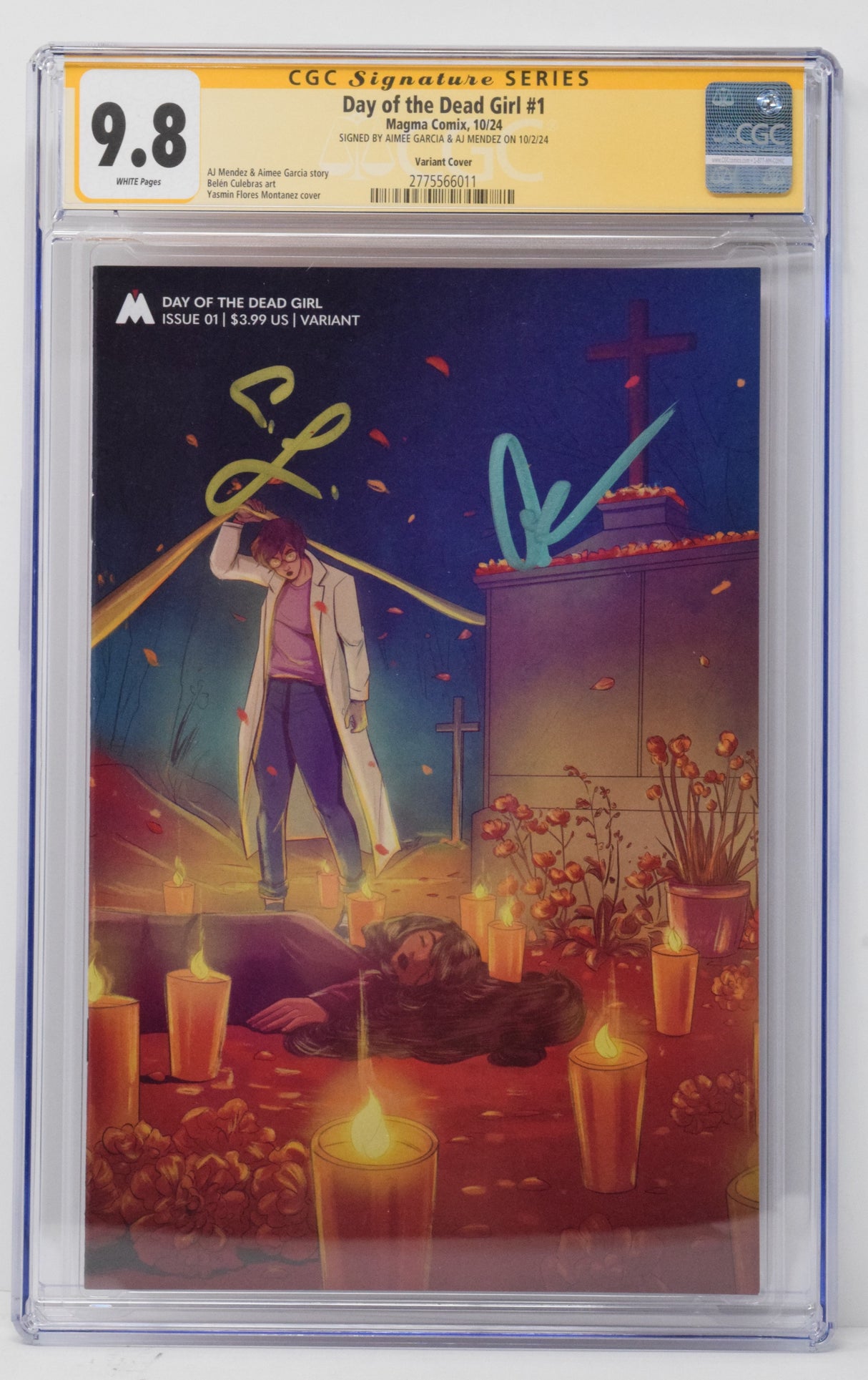 Day Of The Dead Girl #1 B Magma Yasmin Flores Montanez CGC SS 9.8 SIGNED AJ Mendez Aimee Garcia