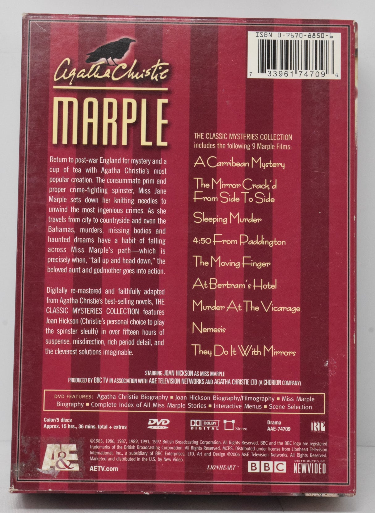 Agatha Christie Marple The Classic Mysteries Collection DVD A&E