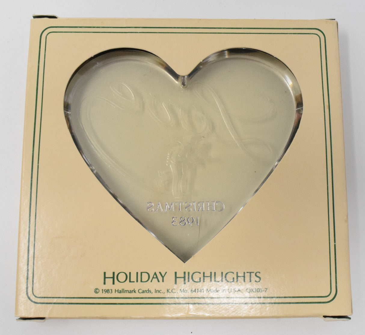 Hallmark Keepsake Love Christmas Acrylic Christmas Ornament 1983