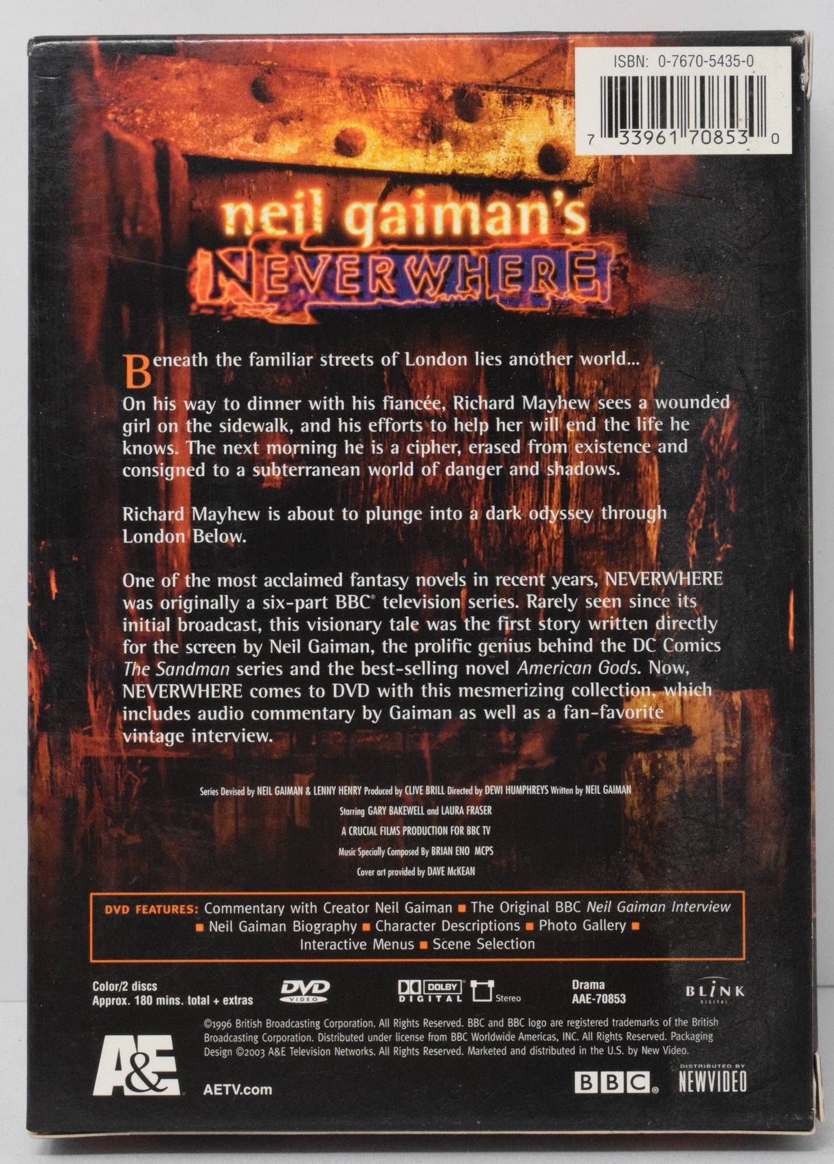 Neil Gaimans NeverWhere DVD 2 Disc Set