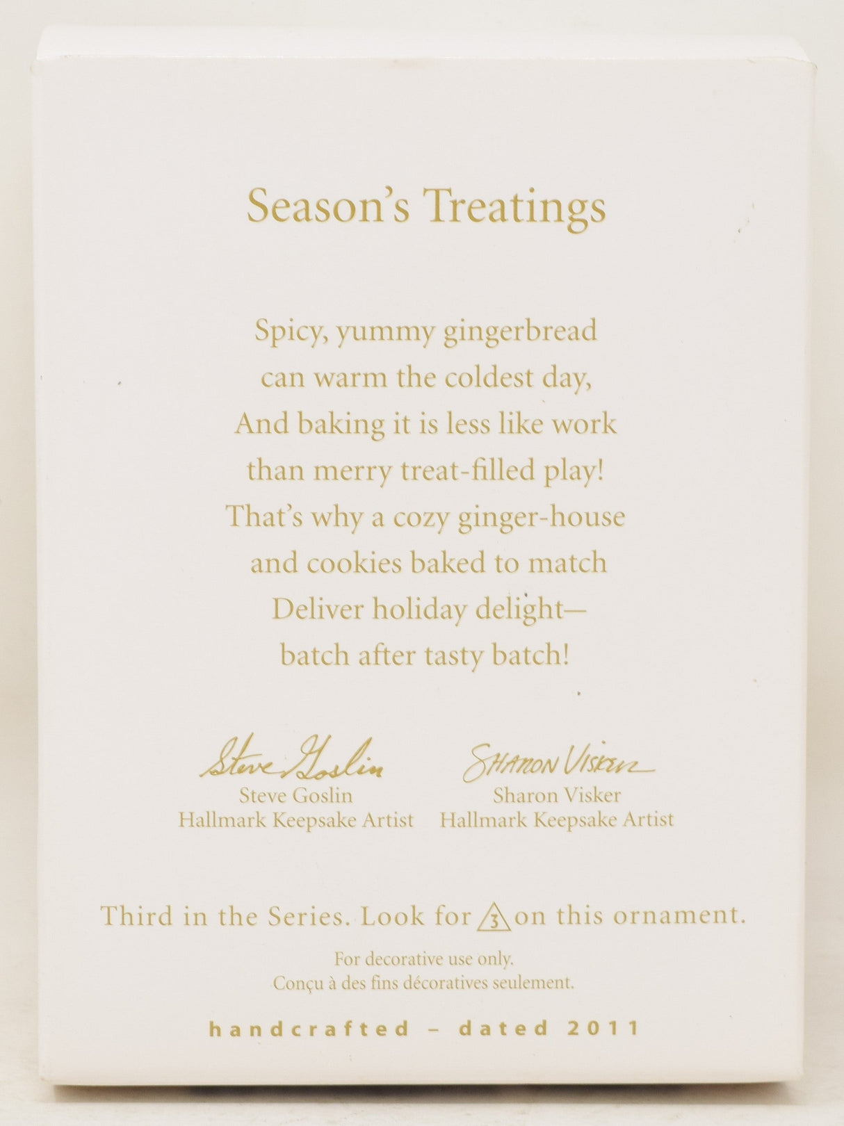 Hallmark Keepsake Ornament Seasons Treatings Gingerbread Christmas Tree 2011 NIB