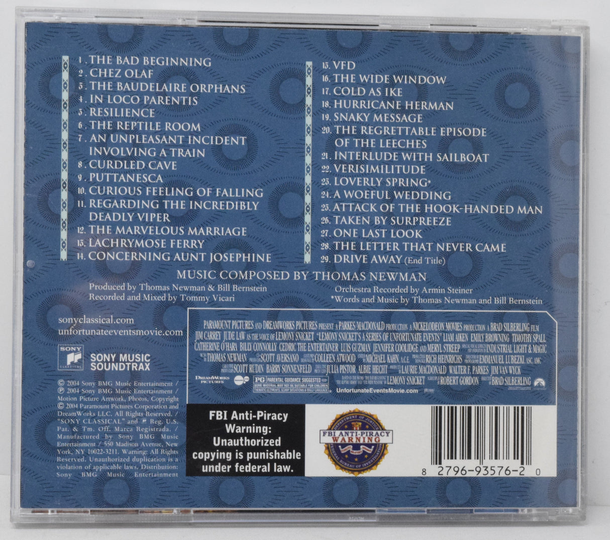 A Series Of Unfortunate Events Soundtrack CD Thomas Newman Sony