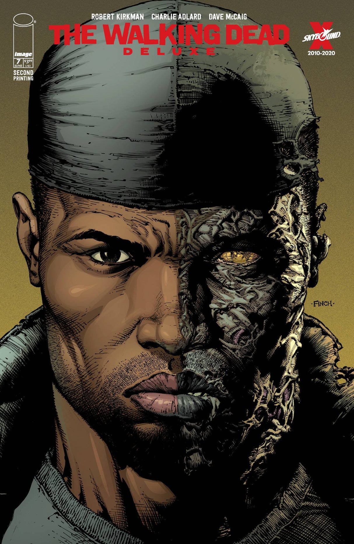 Walking Dead Dlx #7 2nd Print David Finch Headshot Variant (Mr) (06/30/2021) Image
