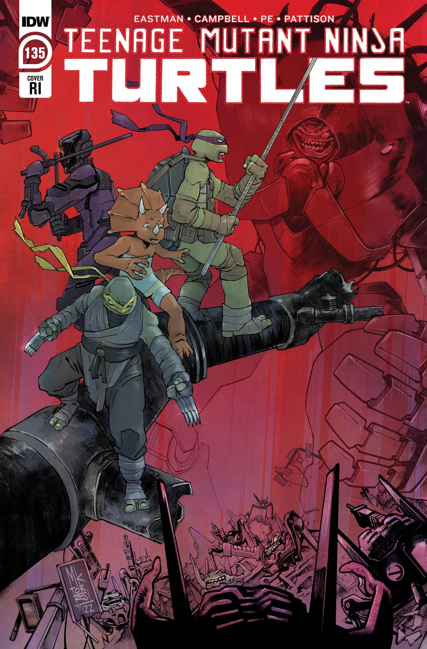 Teenage Mutant Ninja Turtles Tmnt Ongoing #135 C 1:10 Mark Torres Variant (12/07/2022) Idw